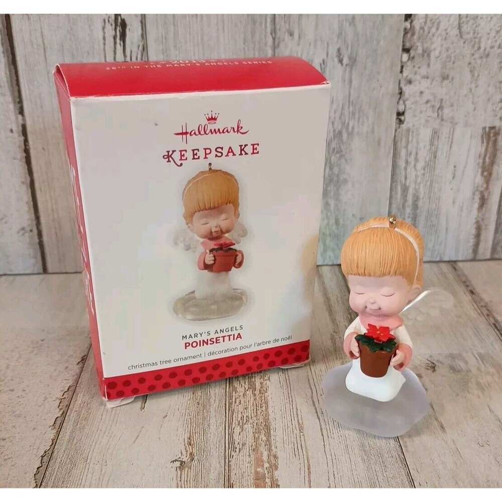 Hallmark Keepsake Mary's Angels Poinsettia 2013 26th In Series Christmas Tree